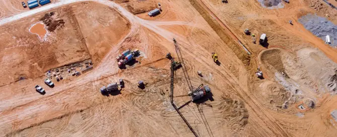 Ground vibration monitoring sensors and data acquisition equipment measuring subsurface movement.